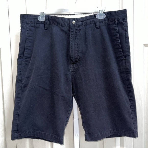Volcom Stone Chino Skater Shorts Black Men's 36‎ Flat Front - Picture 1 of 13